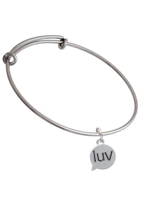 Text Chat - luv - Love - Charm Bangle Bracelet