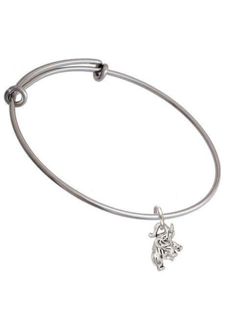 Mini 3-D Elephant Charm Bangle Bracelet