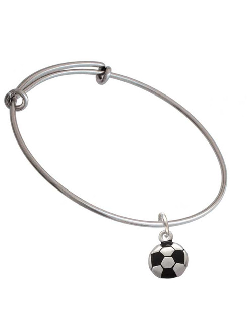 Soccer ball Charm Bangle Bracelet