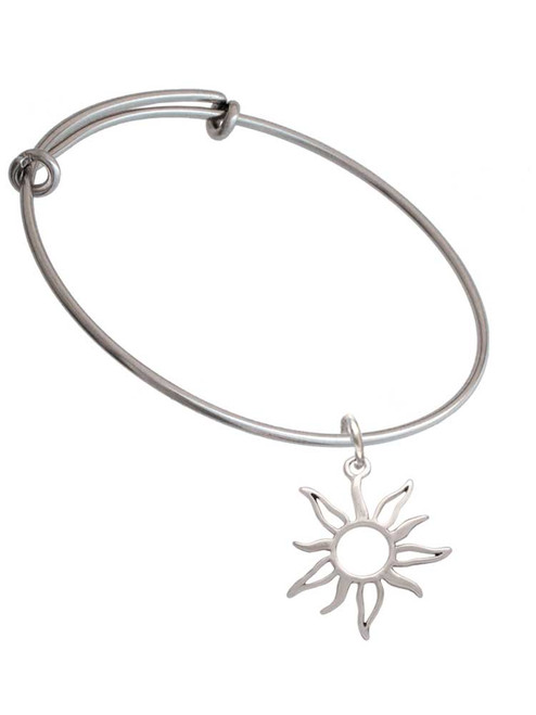 Open Design Sun Charm Bangle Bracelet