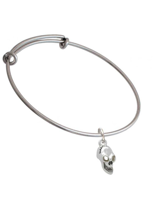 Medium Skull Charm Bangle Bracelet