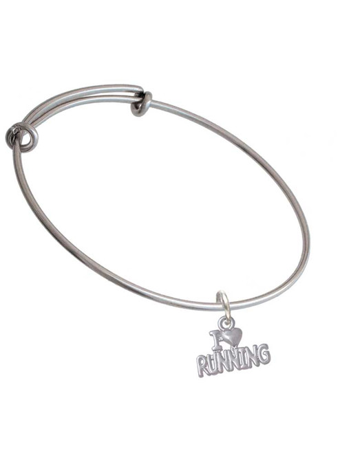 I 'Heart' Running Charm Bangle Bracelet