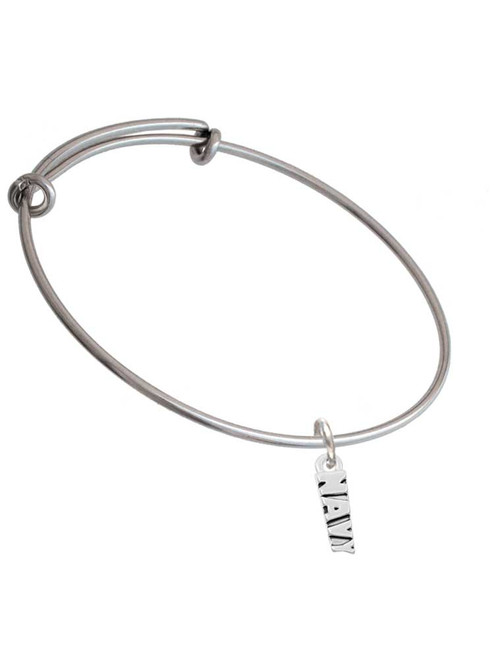 Navy Charm Bangle Bracelet