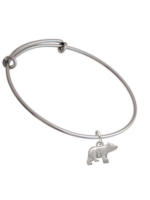 3-D Bear Charm Bangle Bracelet