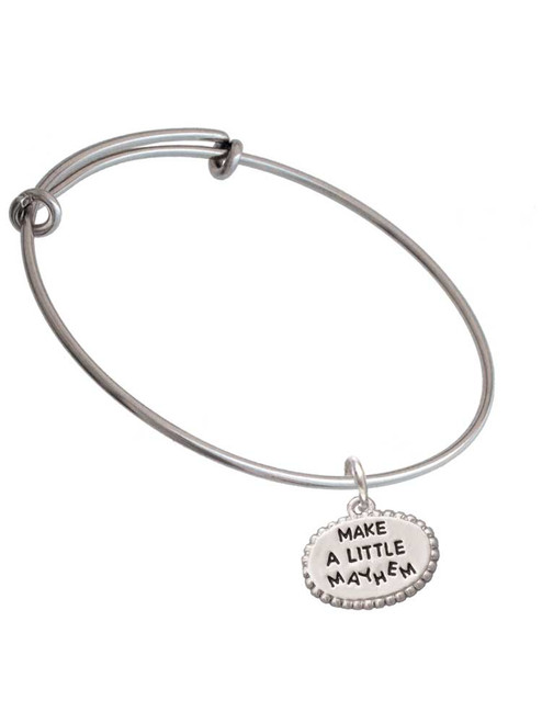 Make a Little Mayhem Oval Charm Bangle Bracelet