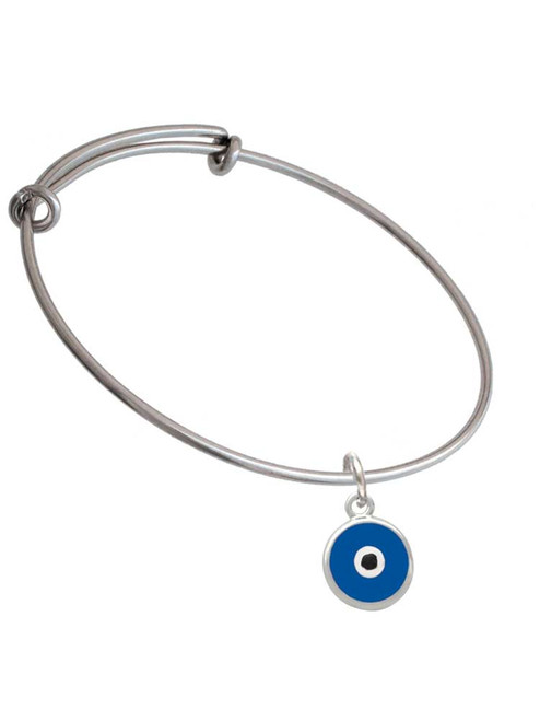 Blue Evil Eye Good Luck Charm Bangle Bracelet