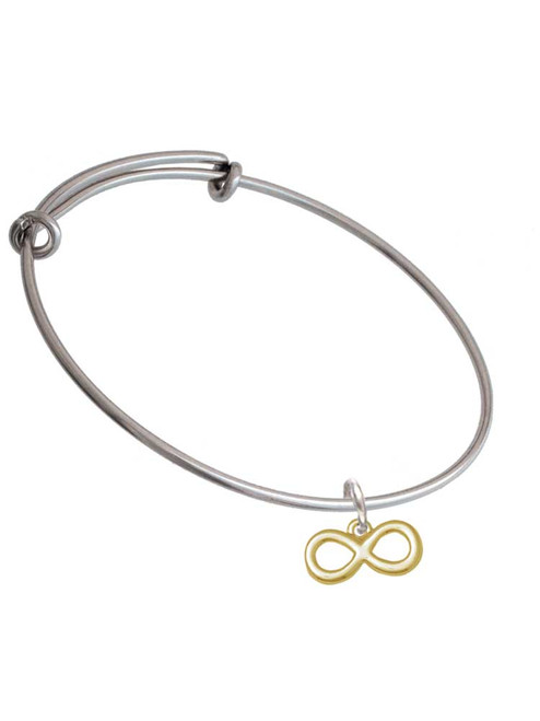 Medium Gold Tone Infinity Sign Charm Bangle Bracelet