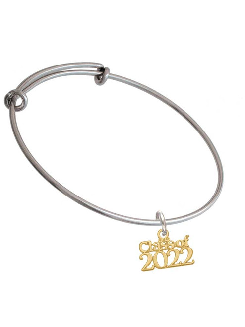 Gold Tone Class of 2022 Charm Bangle Bracelet