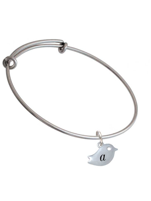 Little Bird Initial - A - Charm Bangle Bracelet