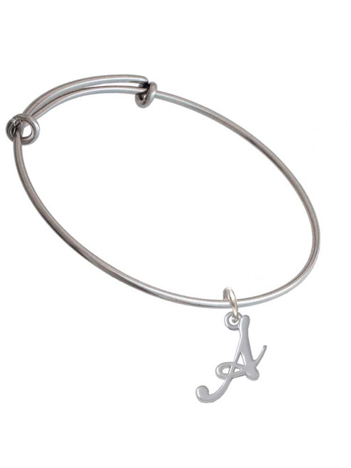 Small Gelato Script Initial - A - Charm Bangle Bracelet