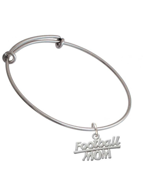 Football Mom Charm Bangle Bracelet