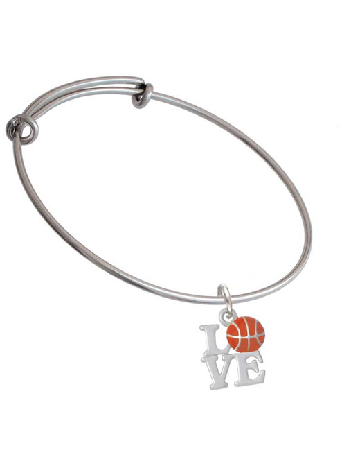 Love with Basketball Charm Bangle Bracelet