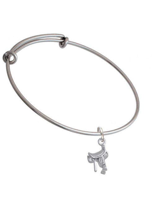 English Saddle Charm Bangle Bracelet