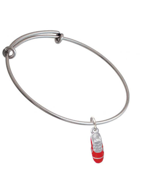3-D Red Running Shoe Charm Bangle Bracelet