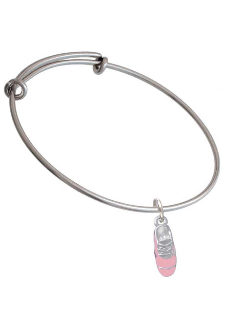 3-D Pink Running Shoe Charm Bangle Bracelet