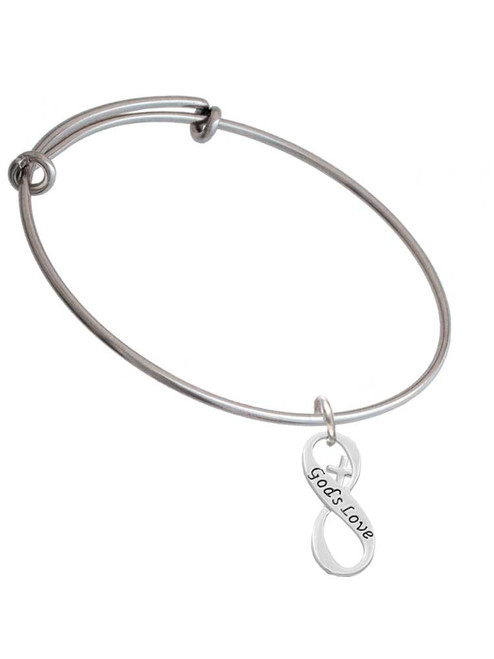 God's Love Infinity Sign Charm Bangle Bracelet