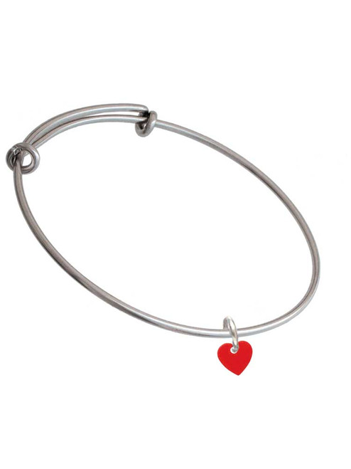 Acrylic 5/16" Red Heart Charm Bangle Bracelet