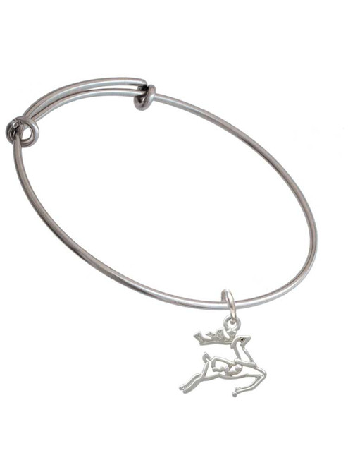 2-D Reindeer Charm Bangle Bracelet