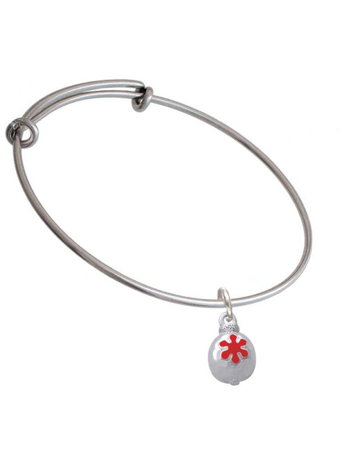 Ornament with Red Snowflake Charm Bangle Bracelet
