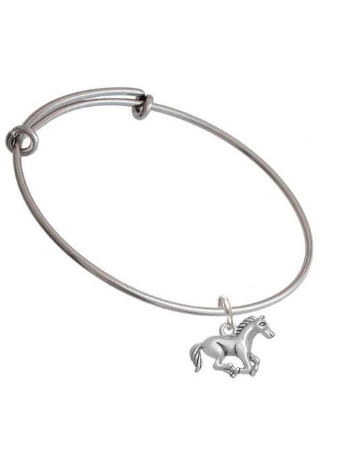 Running Horse - 2 Sided Charm Bangle Bracelet