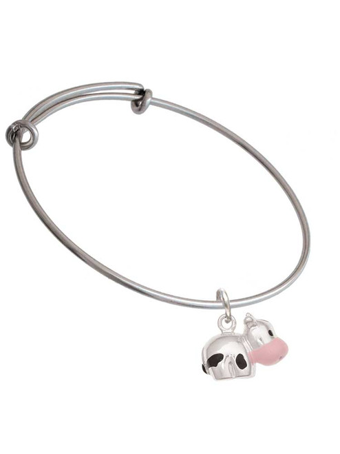 Spotted Cow Charm Bangle Bracelet
