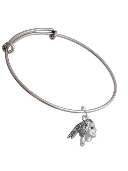 Indian Head Charm Bangle Bracelet