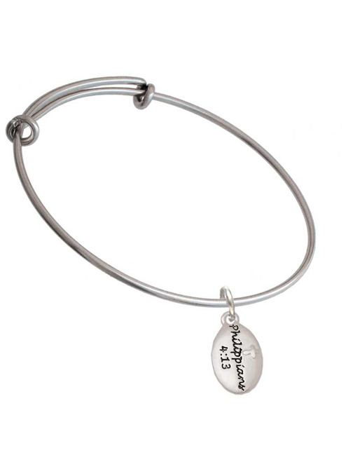 Bible Verse Philippians 4:13 Charm Bangle Bracelet