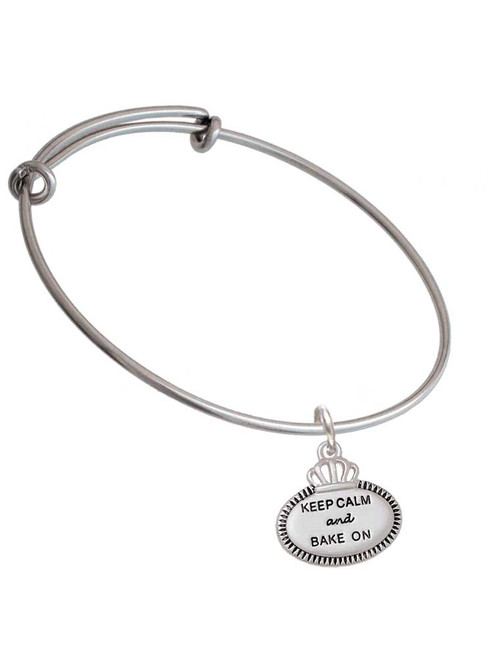 Keep Calm and Bake On Charm Bangle Bracelet