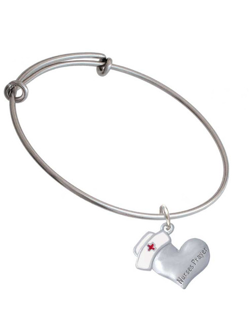 Nurse's Prayer Heart - Lord Guide Charm Bangle Bracelet
