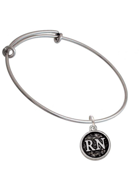 Nurse Caduceus Seal - RN Charm Bangle Bracelet
