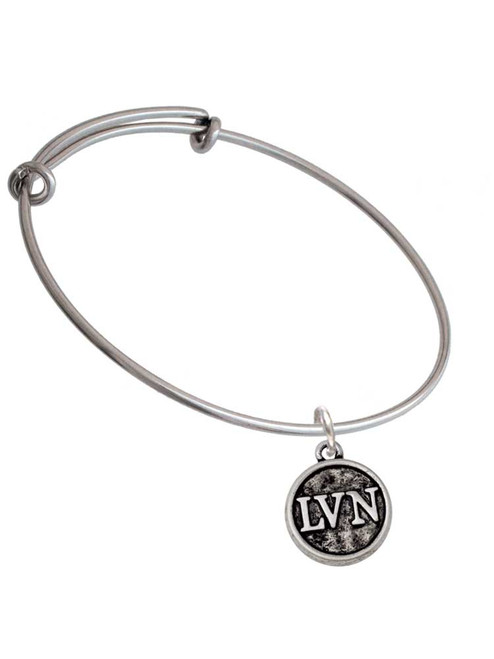 Nurse Caduceus Seal - LVN Charm Bangle Bracelet