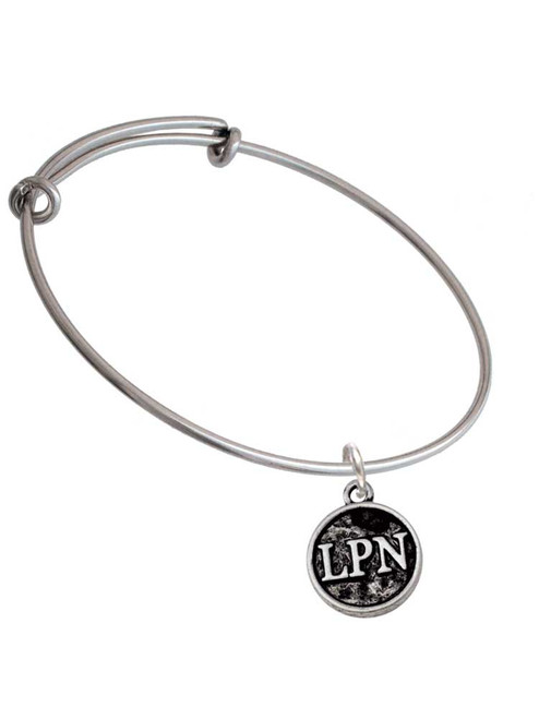 Nurse Caduceus Seal - LPN Charm Bangle Bracelet