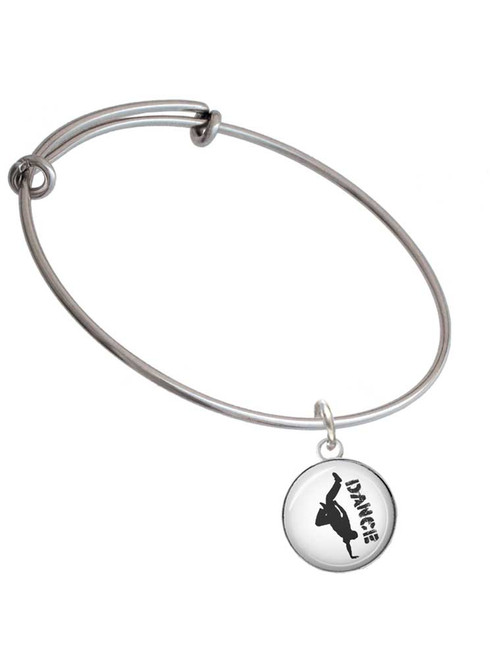 Domed Hip Hop Handstand Dance Charm Bangle Bracelet