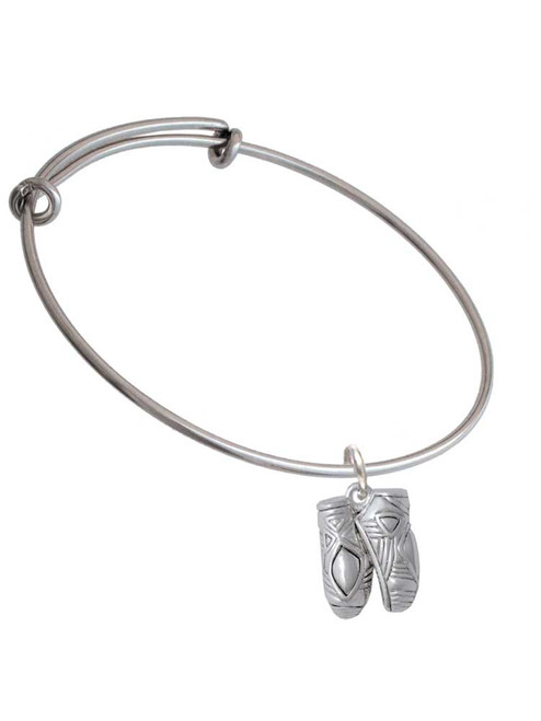 Large Ballet Slippers Charm Bangle Bracelet