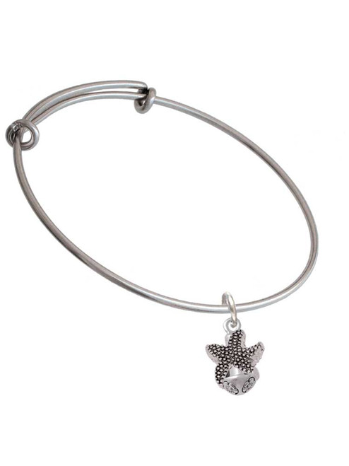 Starfish Spinner Charm Bangle Bracelet