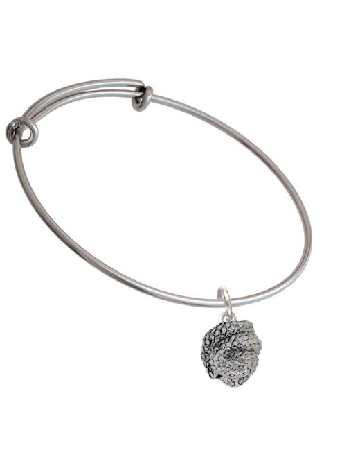 Snake Wrapped Around Spinner Charm Bangle Bracelet