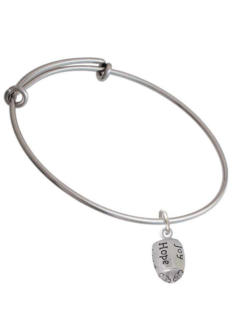 Love, Faith, Pray, Peace, Joy, Hope Spinner Charm Bangle Bracelet