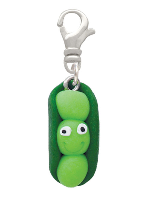 Fimo Clay Three Peas in a Pod Clip On Charm