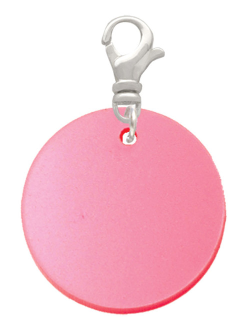 Acrylic 1" Disc Red Imitation Pearl Clip On Charm