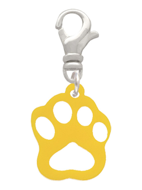 Acrylic Small Paw Yellow Clip On Charm