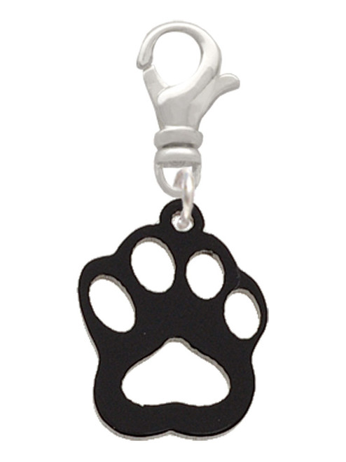 Acrylic Small Paw Black Clip On Charm