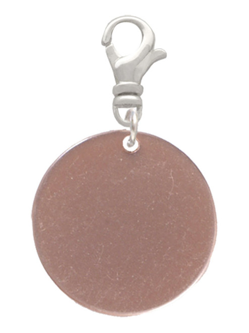 Acrylic 7/8" Disc Rose Gold Tone Clip On Charm