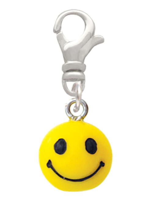 Resin Small 3-D Happy Face Clip On Charm