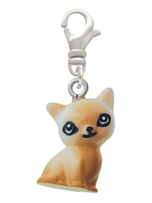 Resin Siamese Cat Clip On Charm