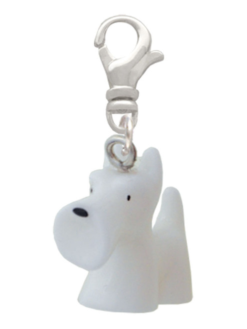 Resin White Scottie Dog Clip On Charm