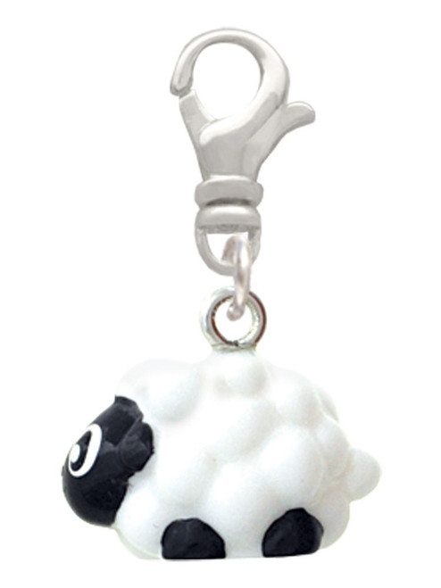 Resin White Lamb Clip On Charm