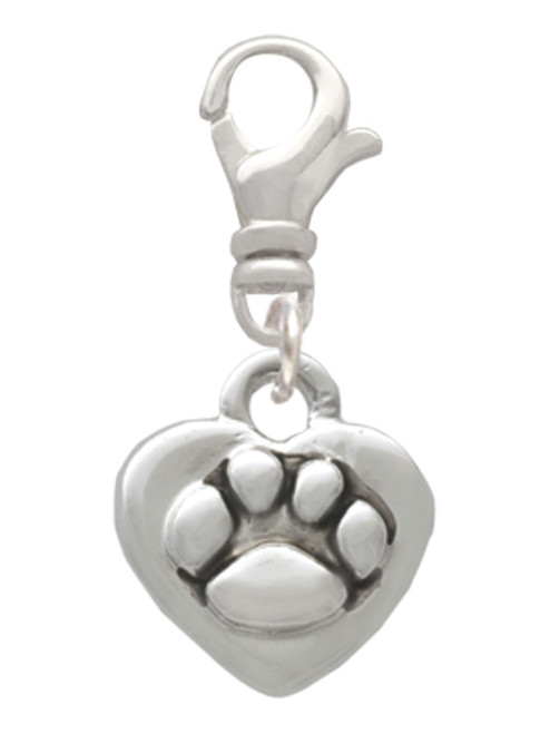 Mini Heart with Paw Clip On Charm