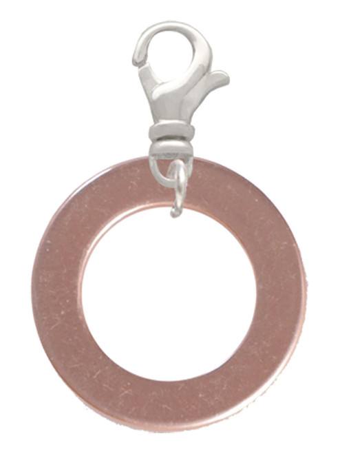 Acrylic 7/8" Ring Rose Gold Tone Clip On Charm
