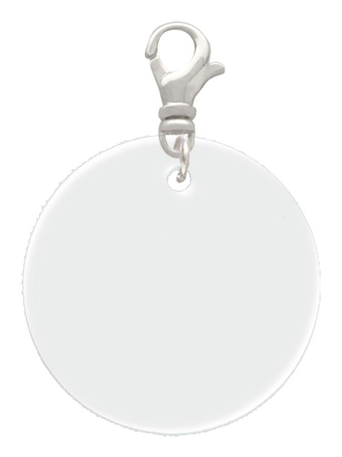 Acrylic 1 1/8" Disc Imitation Pearl Clip On Charm