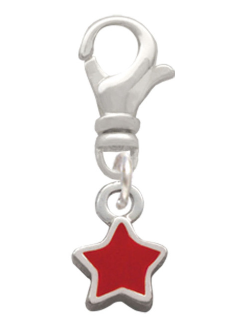 Mini 2-D Red Star Clip On Charm